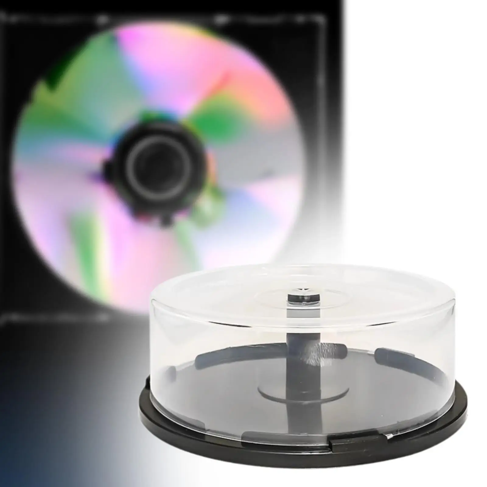 CD Storage Bucket Lightweight 25 Disc Capacity Clear Cover Empty CD DVD Box for Tabletop Office Living Room Bedroom Home
