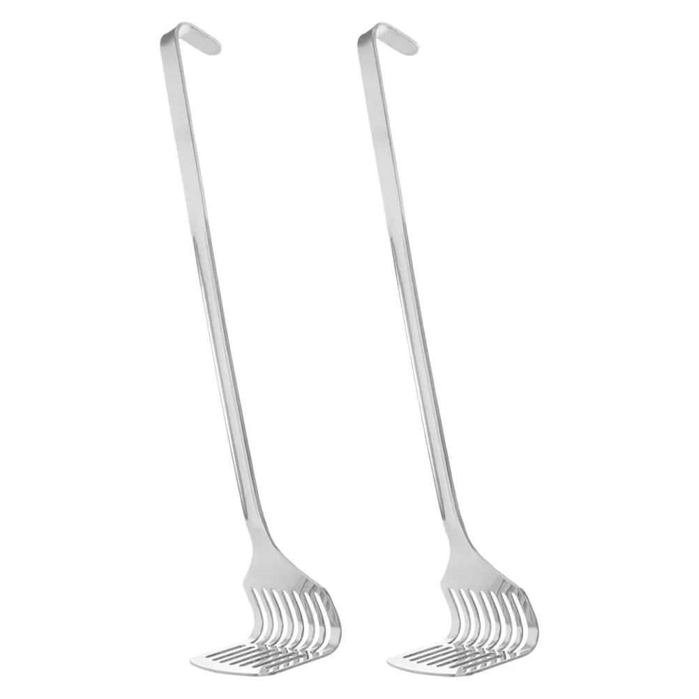 

2Pcs Stainless Steel Potato Masher Long Handle Ergonomic Design for Mashed Potatoes Vegetable Fruit Crushing Heavy Duty Kitchen