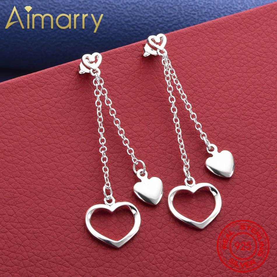 

New 925 Sterling Silver Earrings for Elegant Lady Women Jewelry Carved Hearts Earrings Mother's Day Gifts