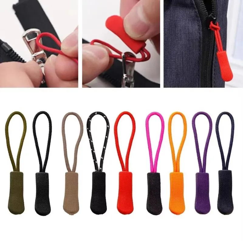 10/40pcs Zipper Pull Puller End Fit Rope Tag Replacement Clip Broken Buckle Fixer Zip Cord Tab Travel Bag Suitcase Tent