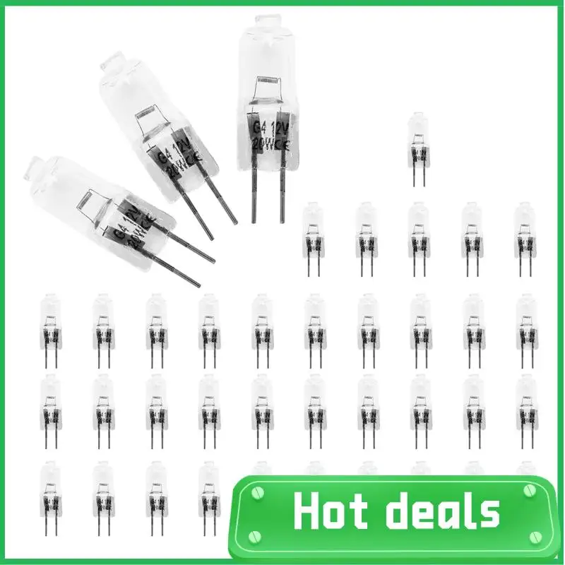 

AC62-40PCS G4 12 В 20 Вт Галогенная лампа G4 12 В Лампа вставленные бусины Хрустальная лампа Галогенная лампа 20 Вт 12 В Галогенные лампы