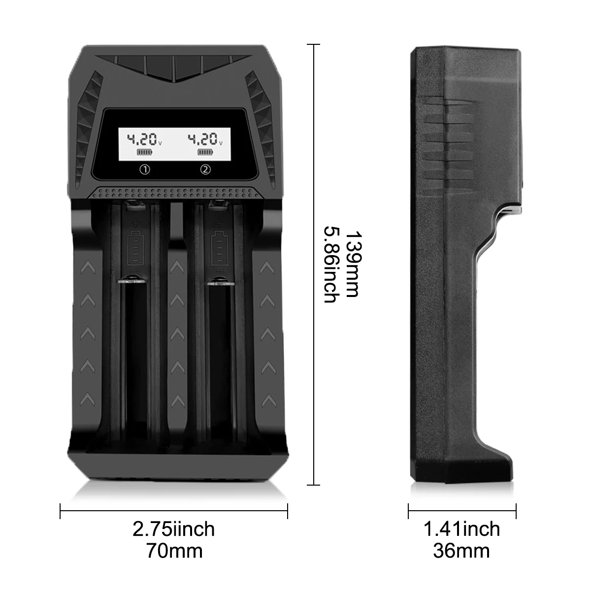 18650 Battery Charger Smart Lithium Battery Charger or 3.7V Rechargeable Batteries For 18650 26650 21700 16340 14500 18500 18350