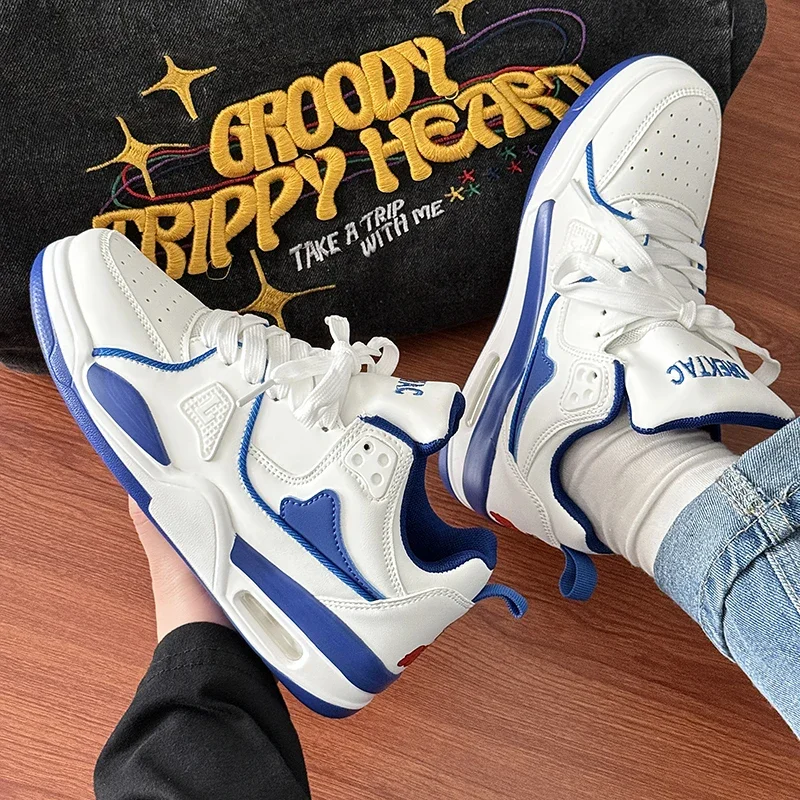 

Новые мужские кроссовки на белой воздушной подушке, повседневные мужские туфли на плоской подошве, уличные мужские кроссовки, однотонная мужская обувь, Zapatos Para Hombres