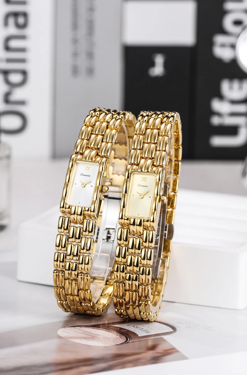 Womens Watches for Girls Wrists Quartz Watch Sliver Gold Orologio Ladies Luxury Wristwatch Rectangle Dial Stainless Steel Clock