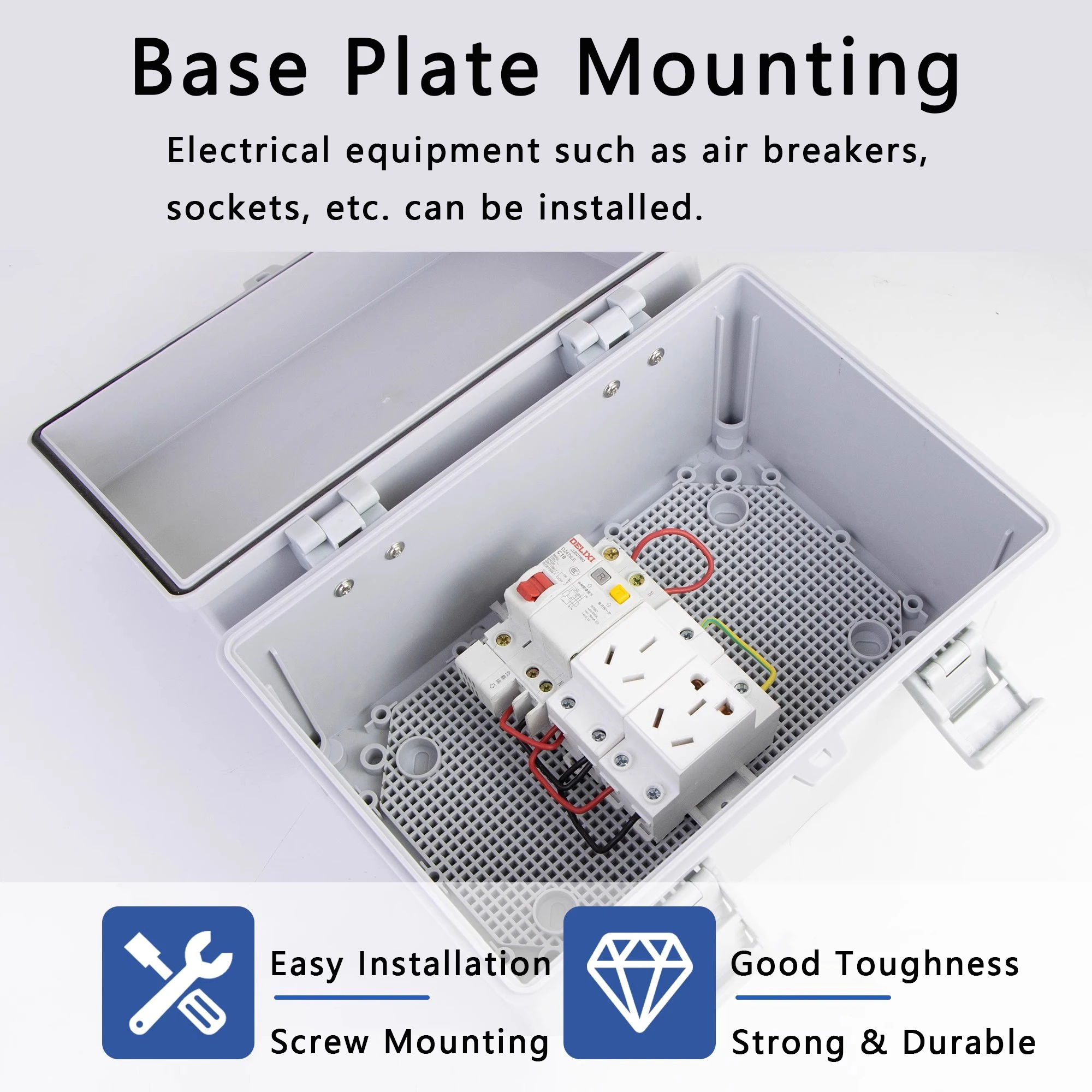 IP67 Outdoor Waterproof Box ABS Engineering Plastic Base for Outdoor Monitoring Power with Buckle Plastic Junction Box image 3