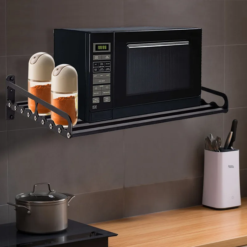 

50cm Oven Bracket Wall Mounted Microwave Holder Aluminum Durable Storage Rack For Kitchen Home