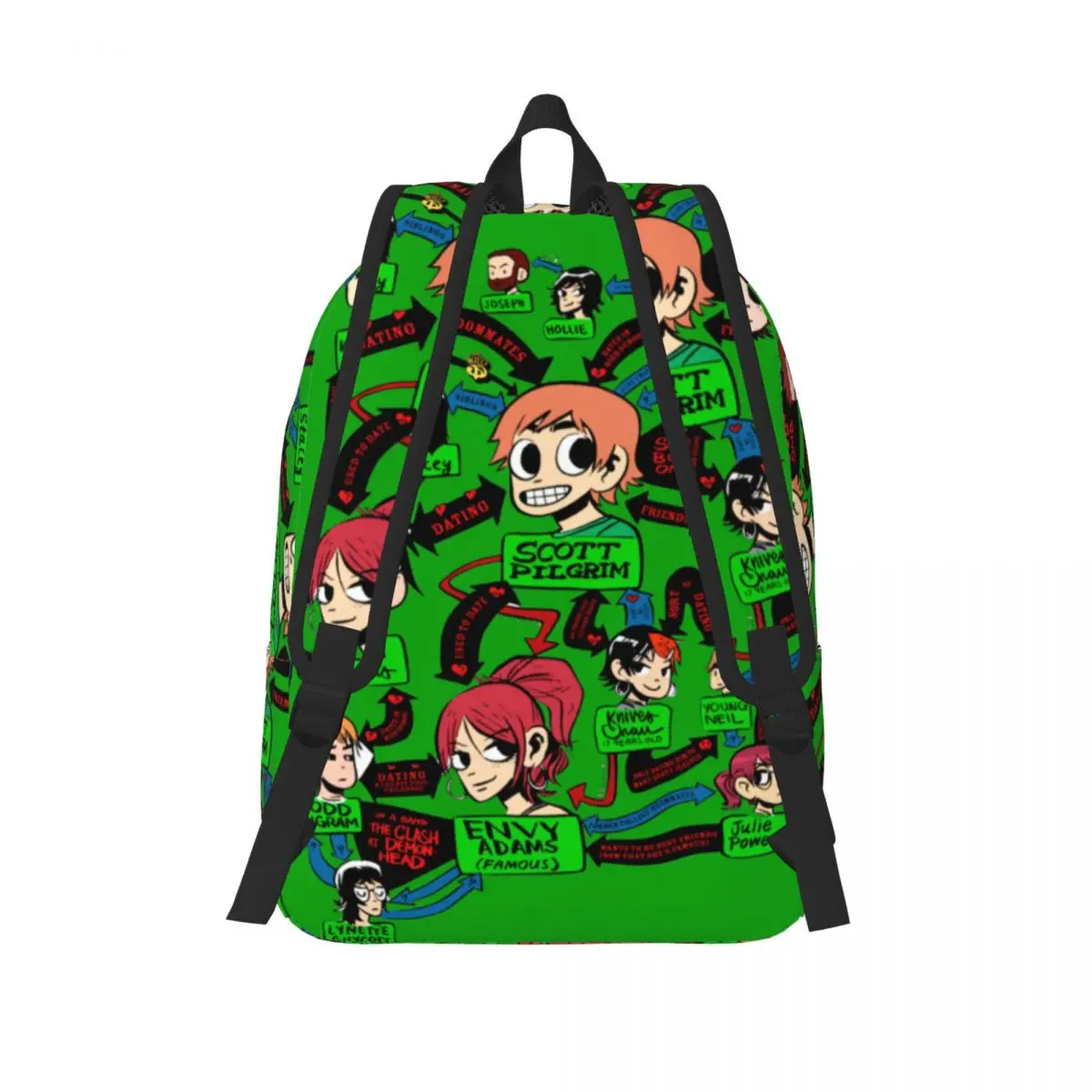 Scott Pilgrim VS The World Relationships Backpack Elementary High College School Student Bookbag Teens Daypack Hiking