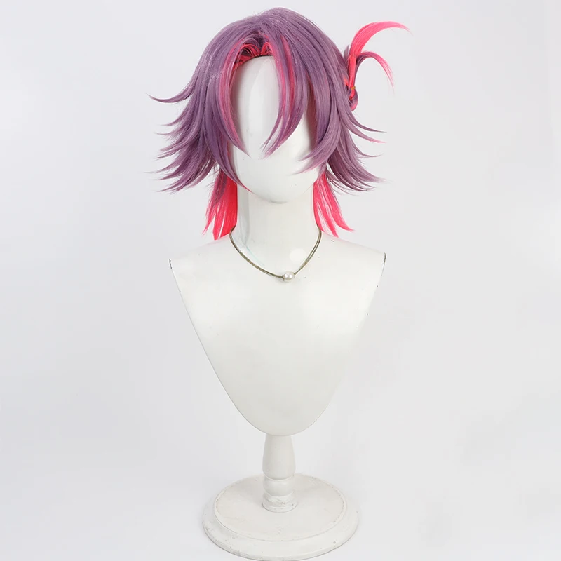 الظاهري YouTuber VTuber Watarai Hibari شعر مستعار تأثيري هالوين حفلة الدعامة الشعر الاصطناعية ألياف مقاومة للحرارة + غطاء شعر مستعار