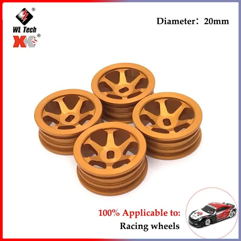 4Pcs Metal Beadlock Wheel Hub Wheel Rim and Rubber Tire for Wltoys 284131 K969 K979 K989 P929 1/28 RC Car Upgrade Parts  Esc