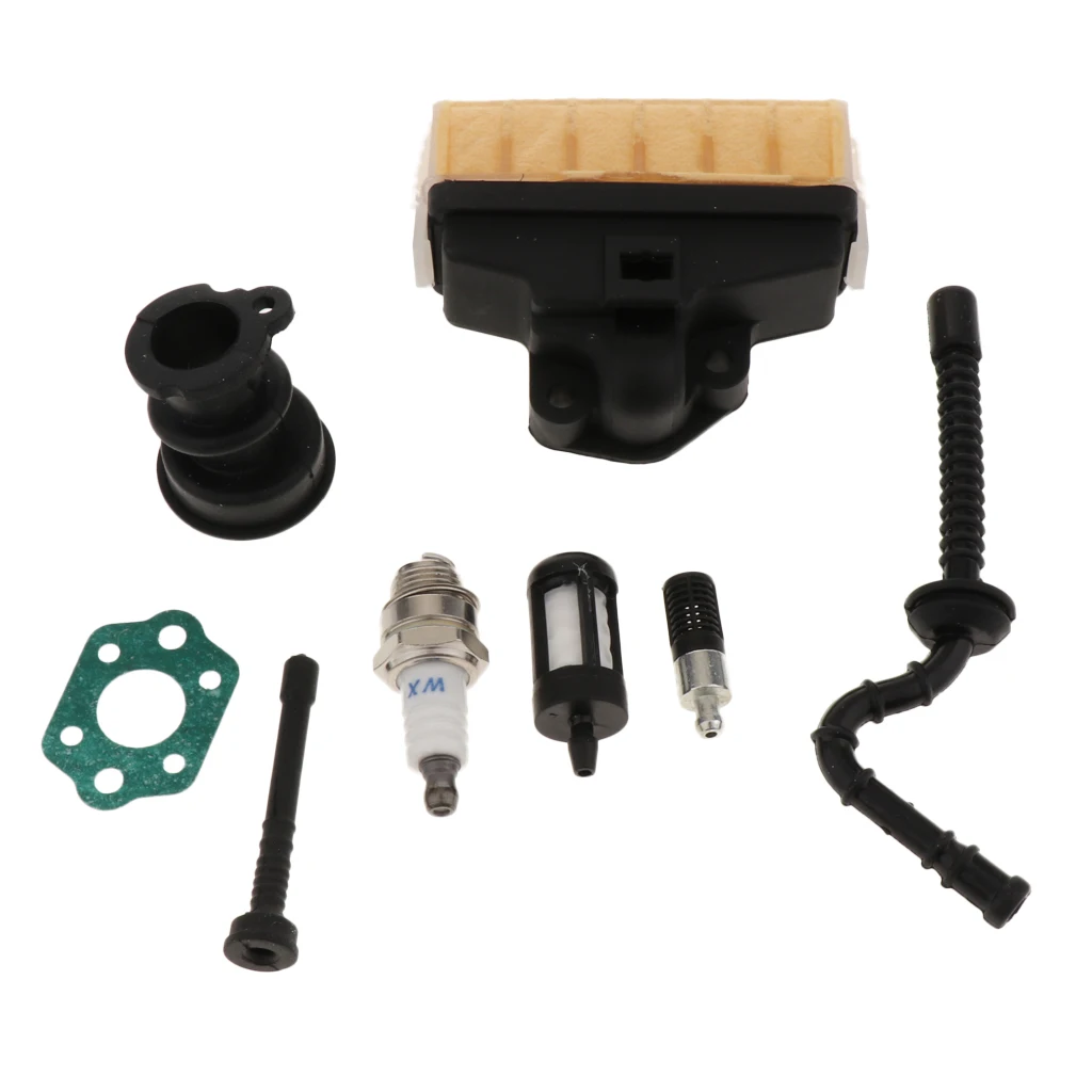 Metal Chainsaw Replacement Accessory Kit Oil Filter Spark Plug Carburetor Gasket for MS210