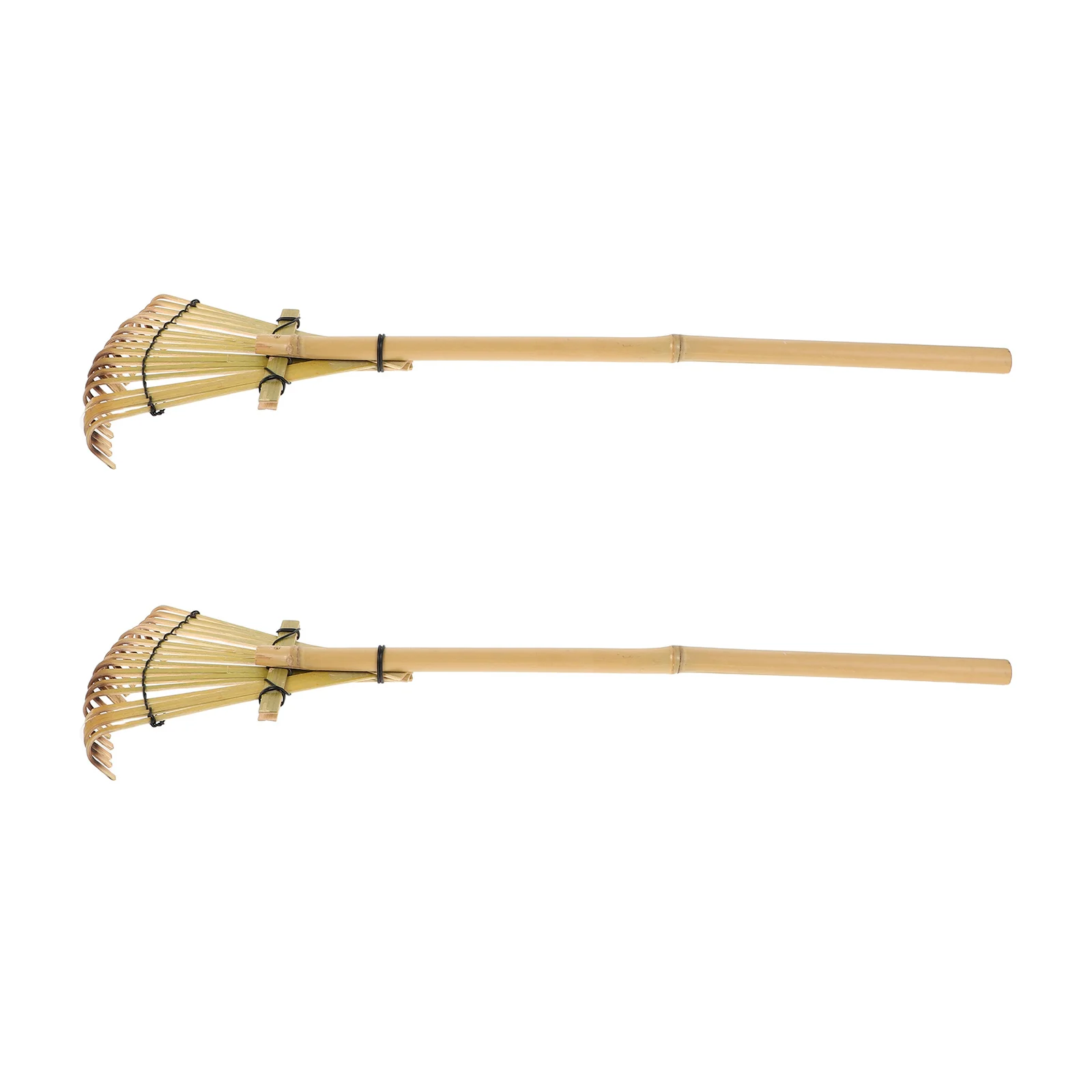

2Pcs 19.6 Inch Bamboo Rake Japanese Style Garden Tool Landscaping Sand Sifting Small Handheld Lightweight Landscape Rake