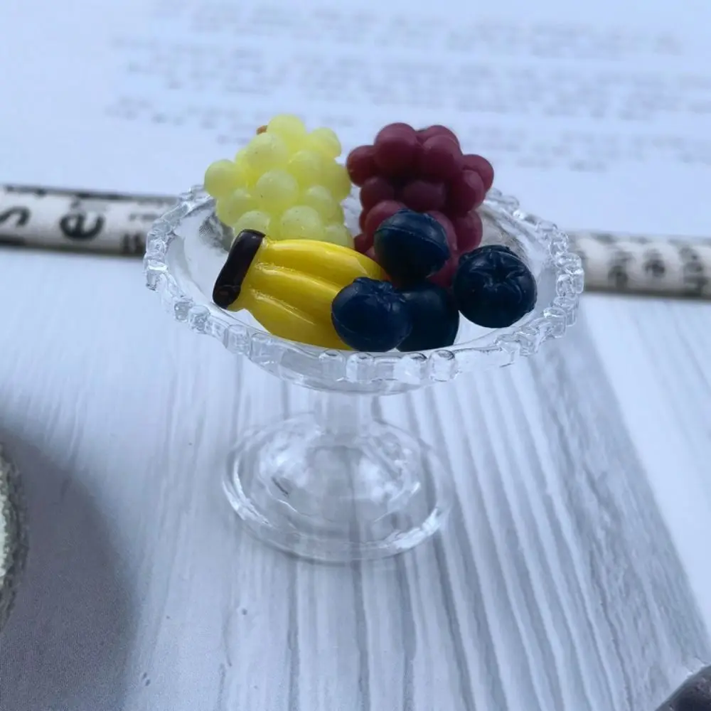 

Dollhouse Miniatures Cute Simulation Fruit Tray Craft DIY Simulation Doll House Ornament Mini Fruit Food Model Food Toy