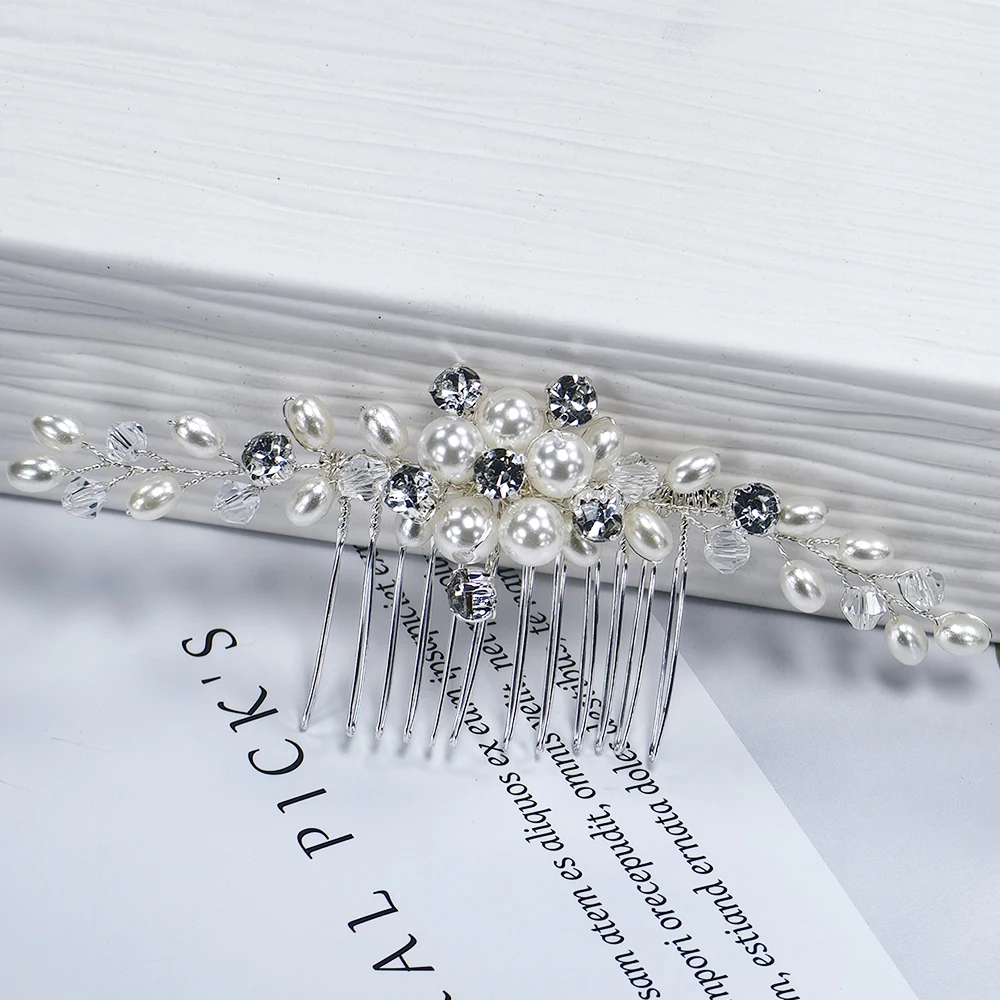 Delicate Pearl Starlight Classic Floral Wedding Headwear Hair Comb