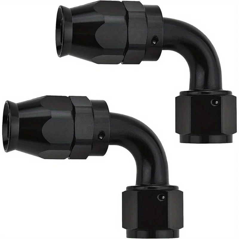 

2 шт. фитинги для шлангов из ПТФЭ 8AN 90 ° Ступень подходит только для шланга из ПТФЭ черного цвета, автомобильные аксессуары