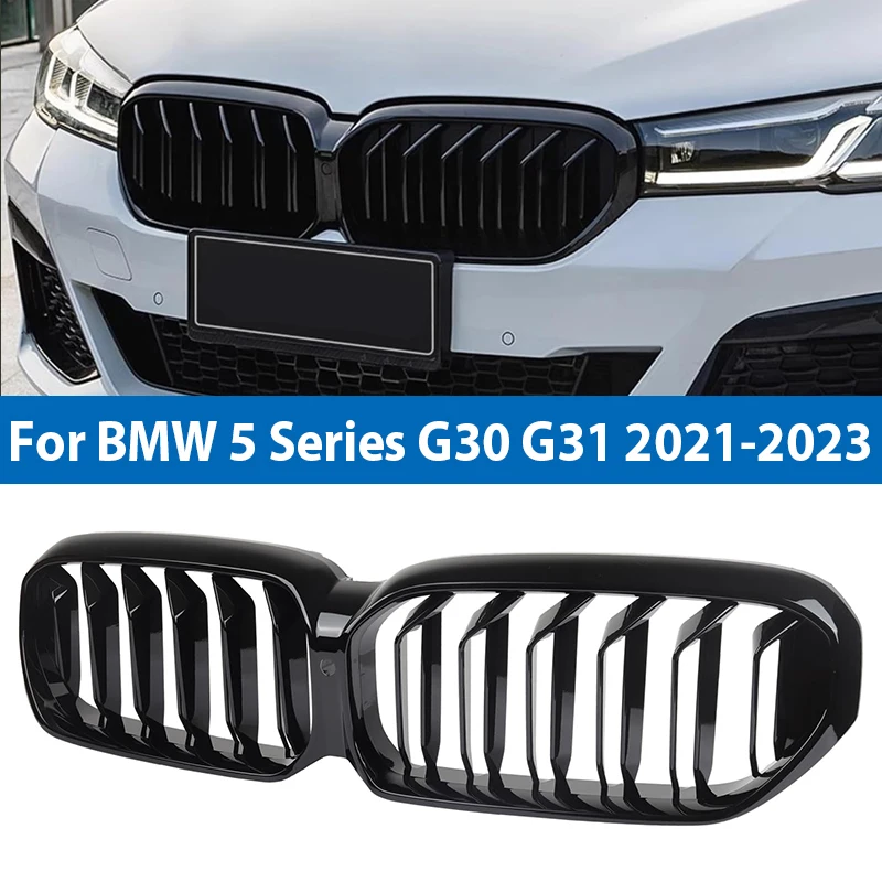 For BMW 5 Series G30 G31 G38 LCI Car Front Kidney Bumper ABS Grille Dual/Single 530i 540i M550i xDrive 2020-2022 Car Accessories