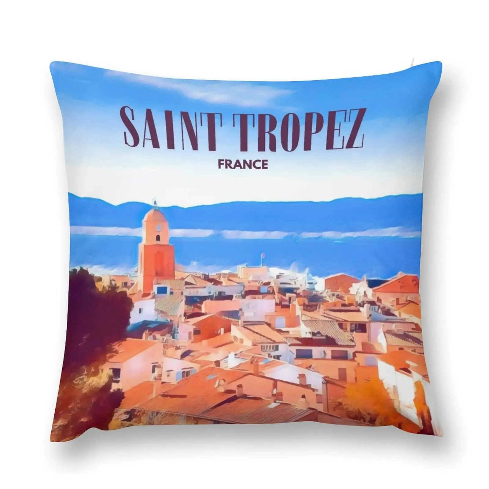 Saint Tropez Streets Throw Pillow Anime Pillow Case Christmas Throw Pillow Decorative case