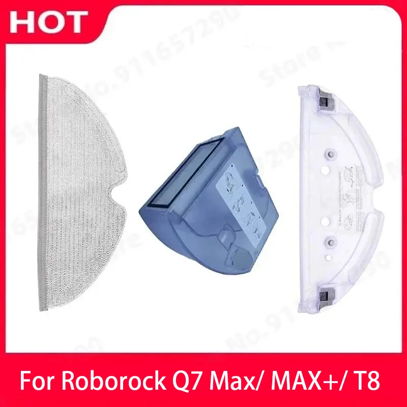 Neue Ablage für Mopps, Wassertank und Staubbehälter für Roborock Q7 Max, Q7 Max+ und T8 mit HEPA-Filtern – Zubehör für Staubsauger-Staubbehälter