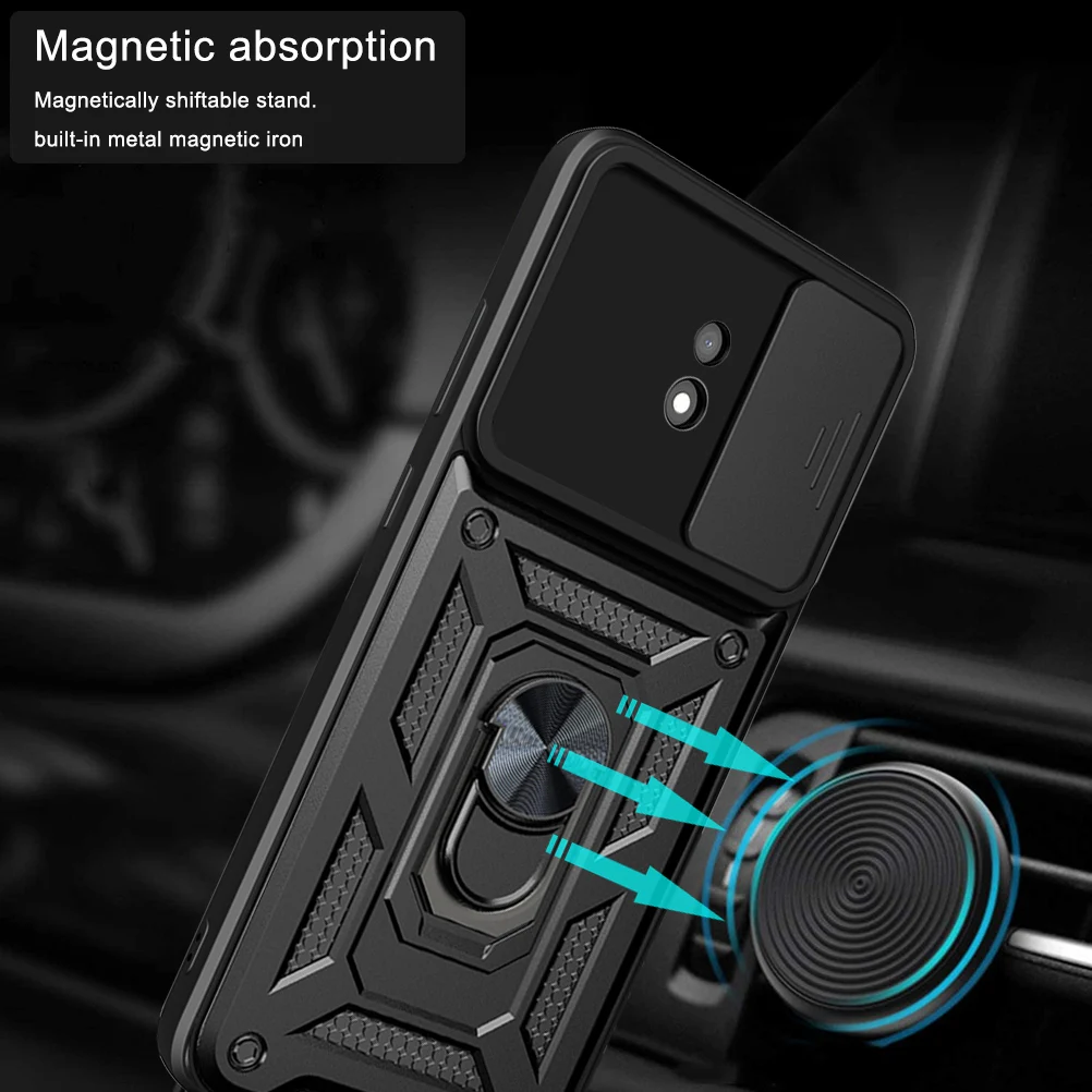 Funda armadura a prueba de golpes para Nokia G20 G21 G11 G10 C30 C20 C10 soporte magnético para coche Protector de lente de cámara deslizante fundas de teléfono