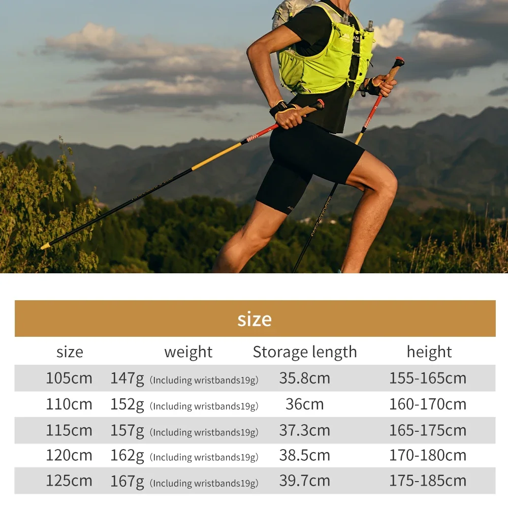 AONIJIE 접이식 탄소 섬유 하이킹 트레킹 폴 빠른 잠금 시스템이있는 워킹 스틱 하이킹 Mountaining E4212 용 초경량