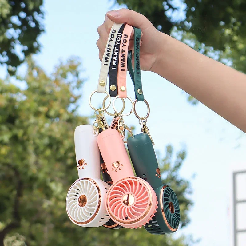 Keychain Hanging USB Rechargeable Handheld Fan - Ideal for Home, Lady, and Student - Compact Mini Fan