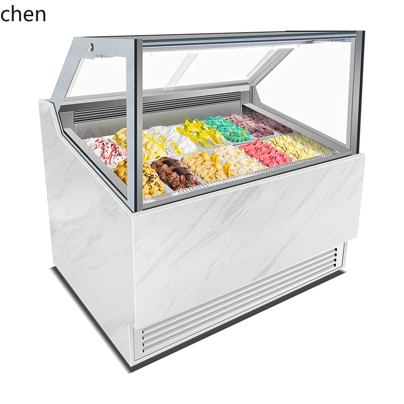 

HTT Ice Cream Cabinet Hard Commercial Air-cooled Frozen Ice Cream Popsicle Haagen-Dazs Thick Cut Fried Yogurt Display Cabinet