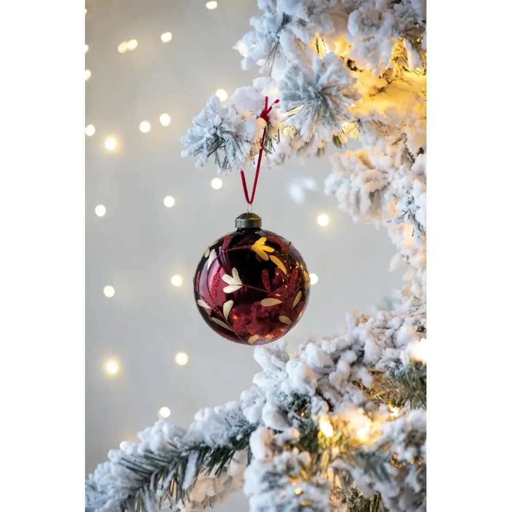 

D4.7" Christmas Ball Ornaments, Glass Decorative Hanging Ball Christmas Tree Ornaments for Holiday Party Decorations, Set of 4