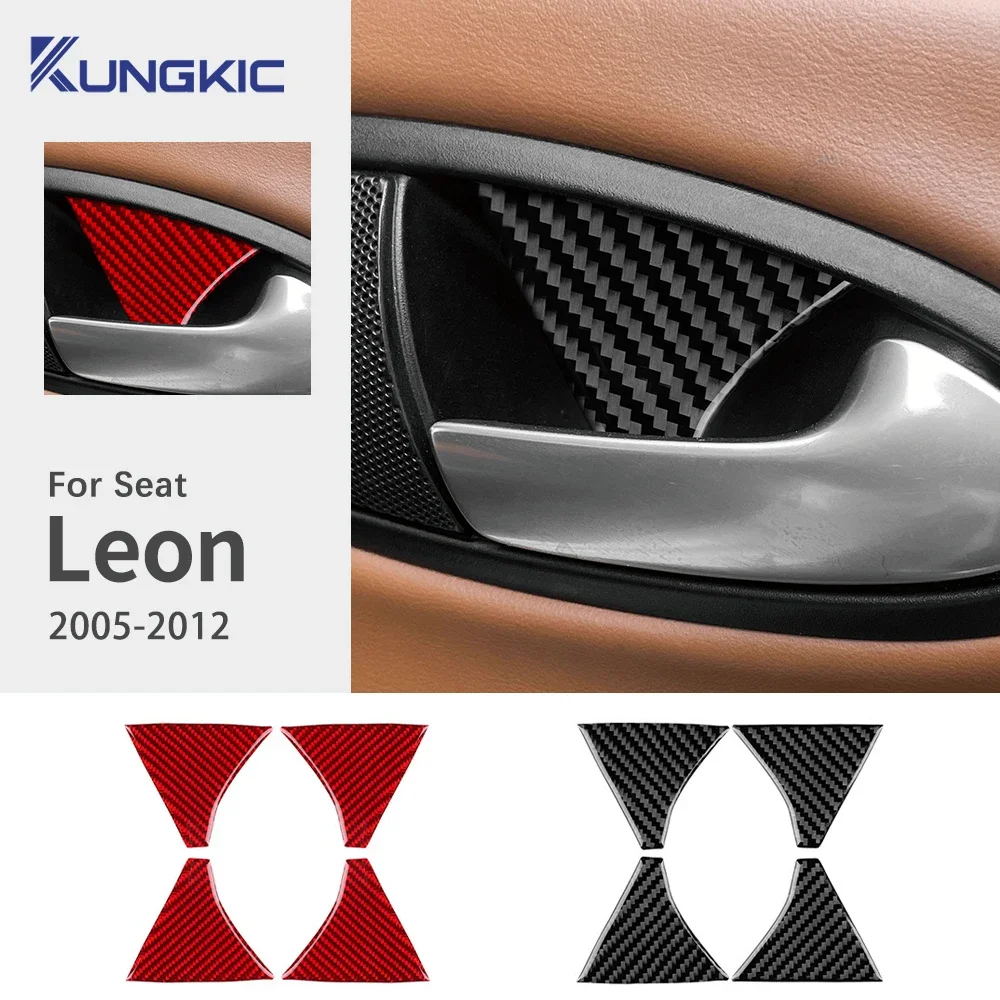 

LHD RHD Наклейка из настоящего мягкого углеродного волокна для Seat Leon 2005 2006 2007 2008 2009 2010 2011 2012 Автомобильная CD-панель Inteior Аксессуары