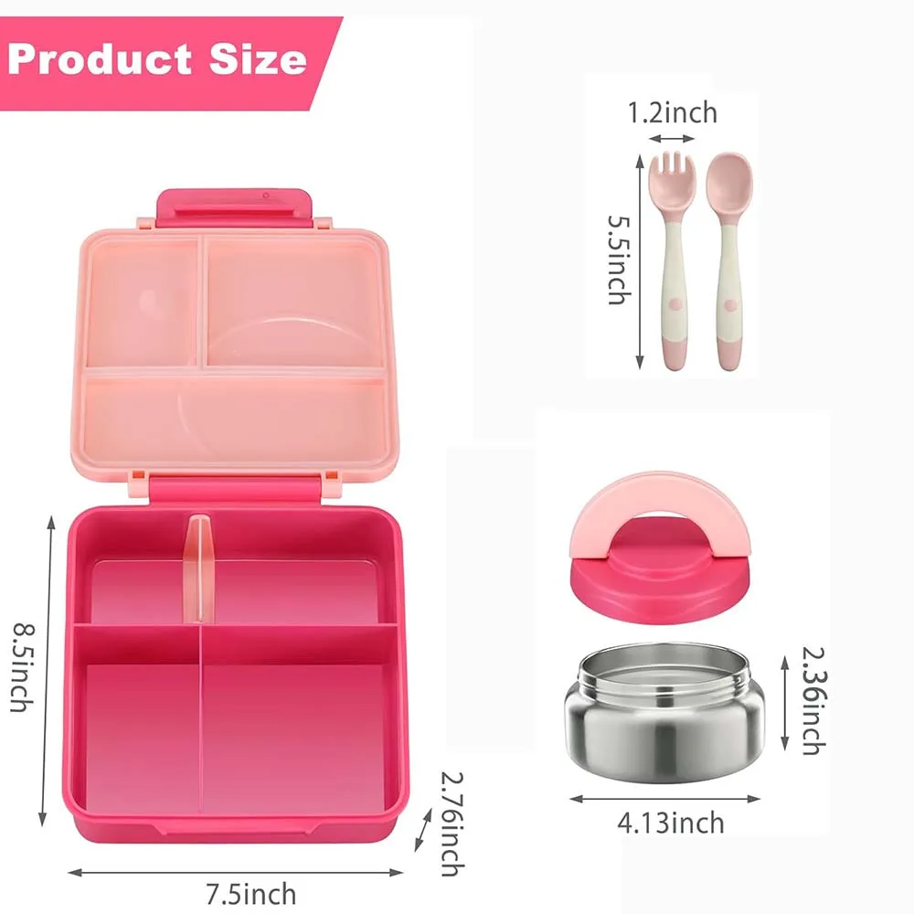 Imagem -05 - Conjunto de Lancheira Bento para Crianças 8oz Sopa Termo à Prova de Vazamento Lancheira com Compartimentos para Escola