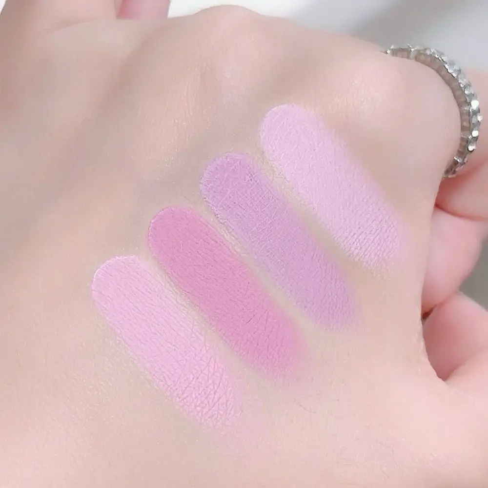 Palette di fard in polvere a lunga durata a 4 colori, colore vibrante compatto, nebbia per il viso, fard a basso saturo, tinta per guance portatile Rouge