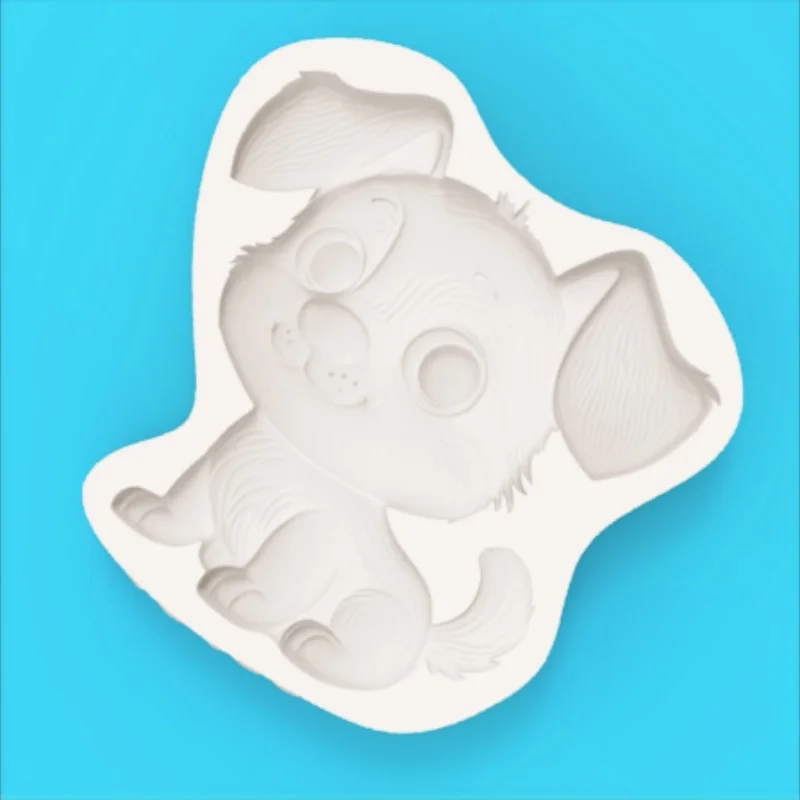 ​ ​ Exquisite Puppy Mold with Big Eyes and Cute Curled Tail, Finely Detailed, for Making Desserts, Fondant, Chocolate, and Candy, DIY Silicone Mold view 3