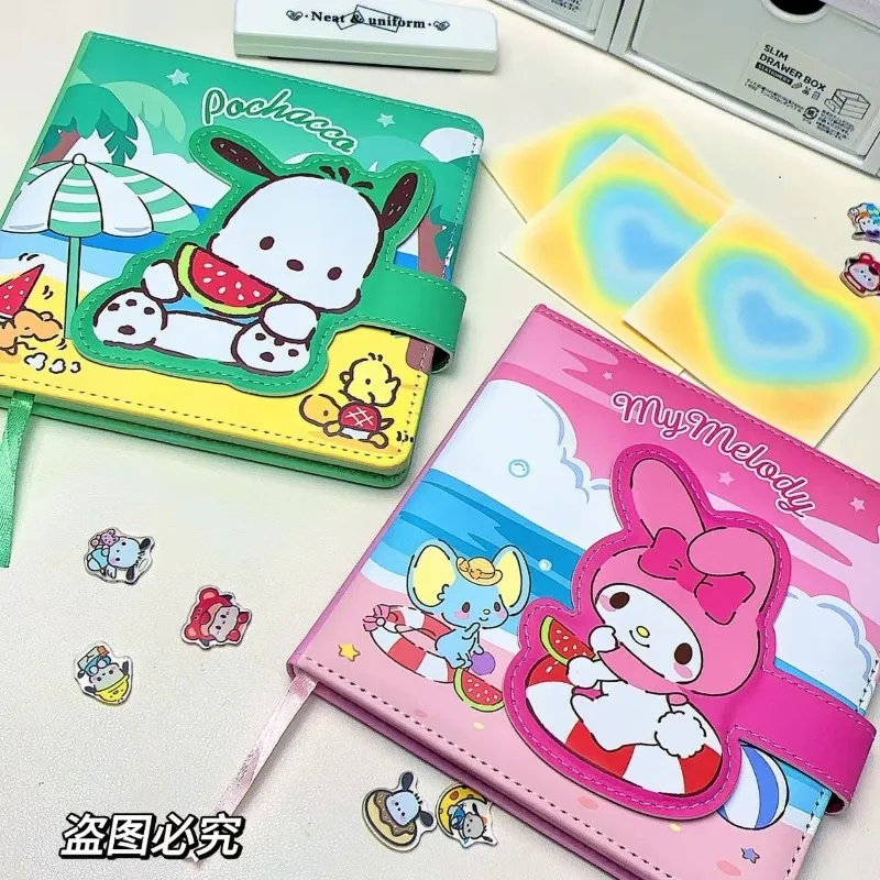 

Kawaii Kuromi Pochacco My Melody Cinnamoroll Sanrio Cute Student Cartoon Notebook Children Color Page Notebook Gift for Kids
