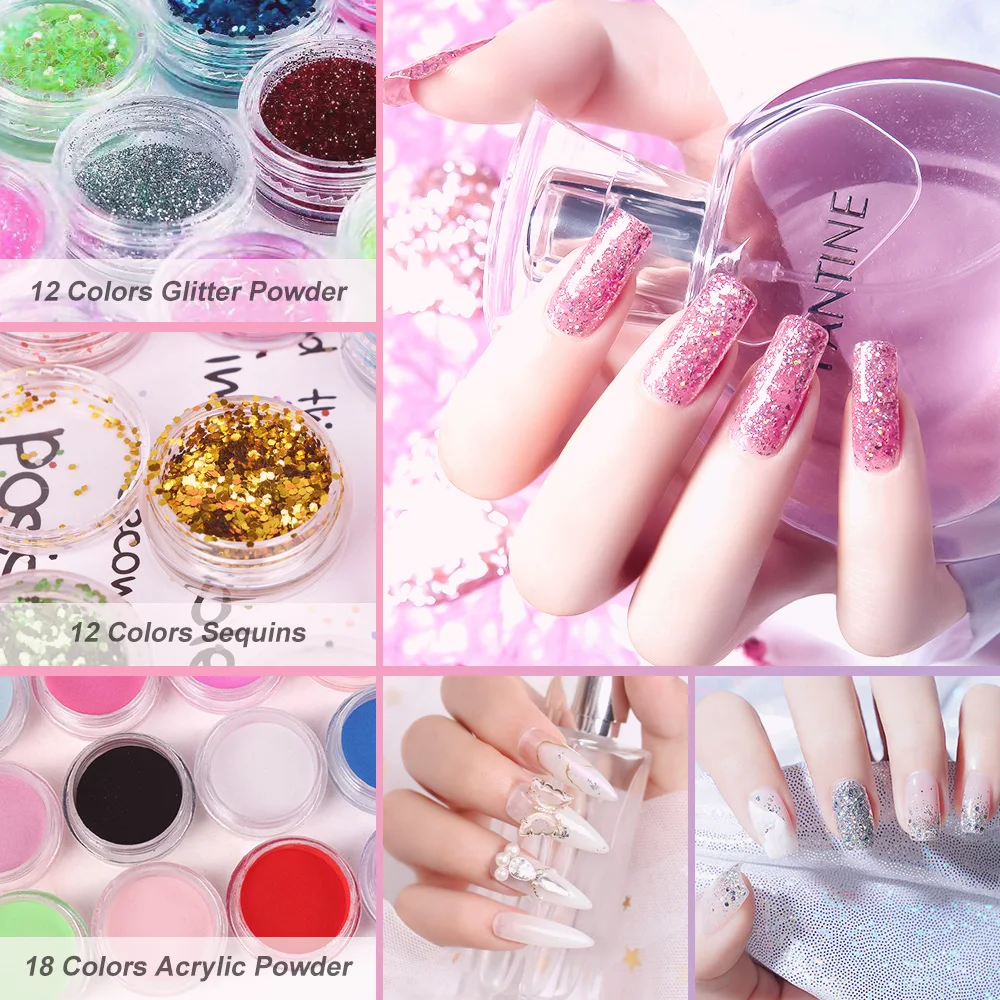 LIMEGIRL acrylpoeder en gereedschapset, acrylpoeder en sliplossingkit voor nagelverlenging acrylpoeder 3D bloembeeldhouwen