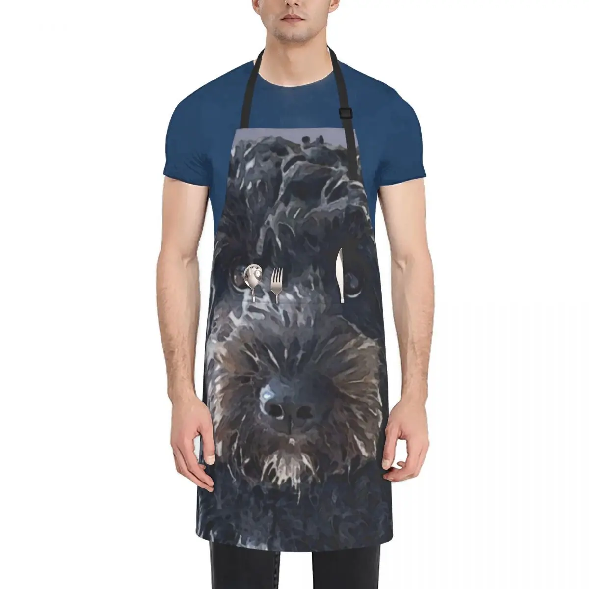 Black Cockapoo / Doodle Dog Apron bib Beauty Women's Dress Apron