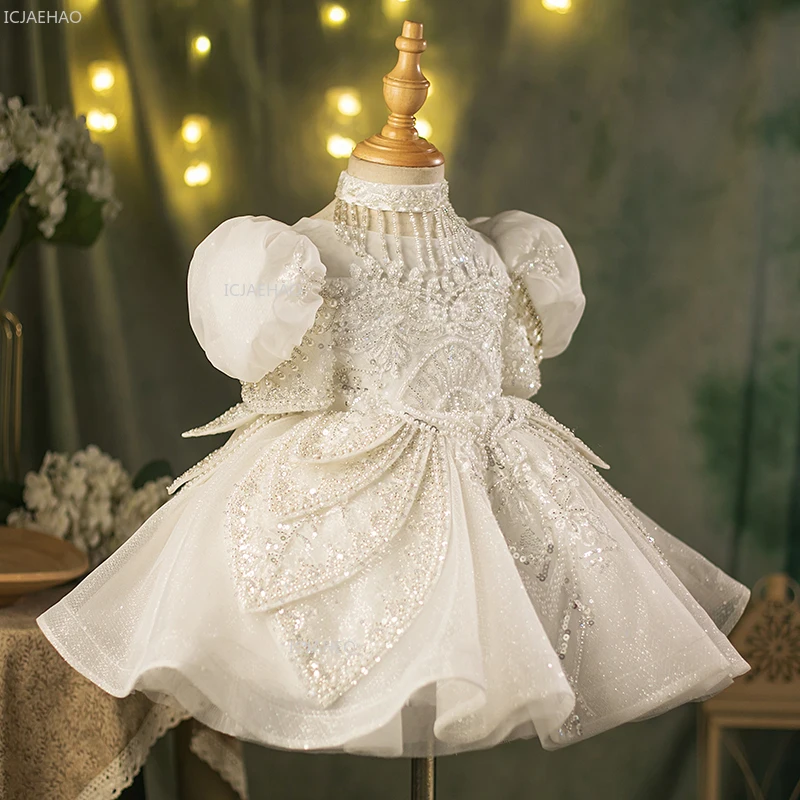 Girls Flower Girl Wedding Princess Dress Clothes Children Recital Performance Formal Costume Birthday Party Gown for Kids Piano