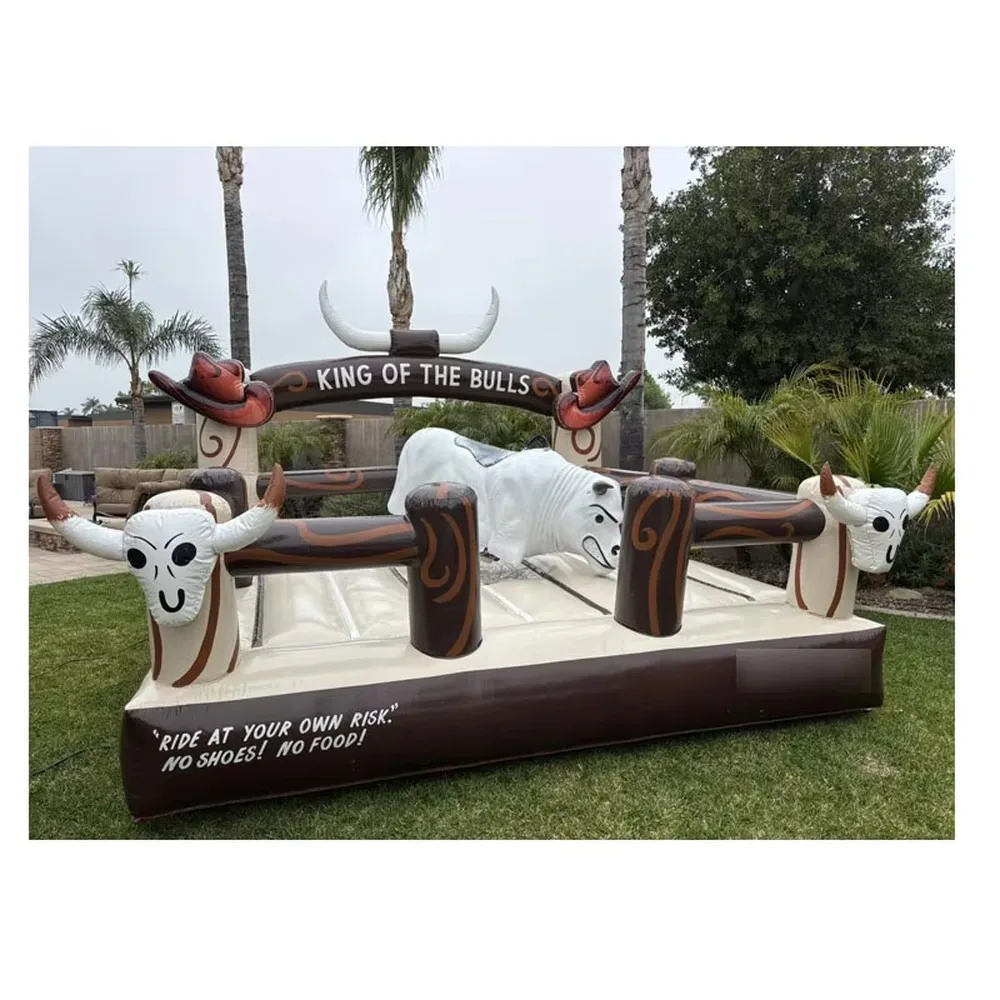 Inflatable Mechanical Bull Riding Machine Commercial Adults Games Customized Challenge Rodeo Crazy Bull Ride for Sale