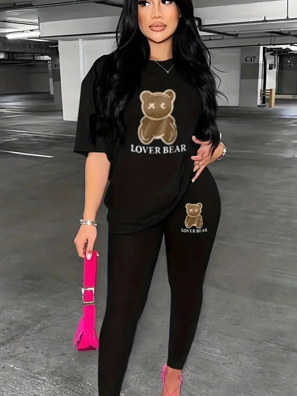 Autumn Winter Black Sweater Set Women's Loose Fit High Street Unisex Style Streetwear Sweatshirts Hoodie Loose Casual Clothing