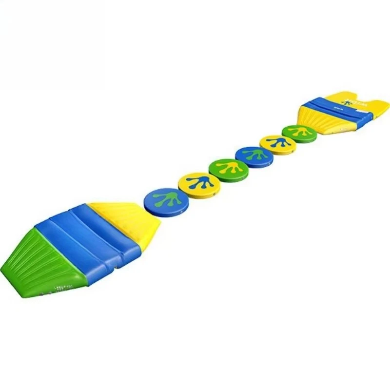 Public swimming pool inflatable floating water park swinging bridge water toys