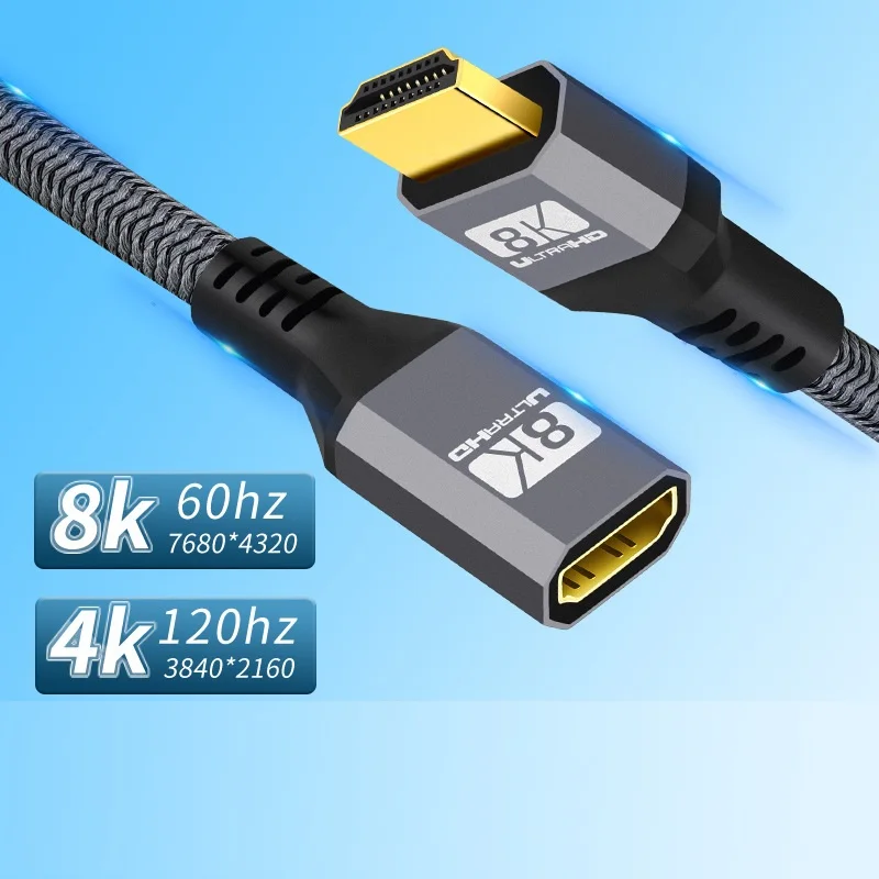 0.5m 4K 8K HDMI HDMI-Compatible Extender Cable HDTV HDMI Male to Female Cable for Laptop HDTV Projection Camera Monitor Cable