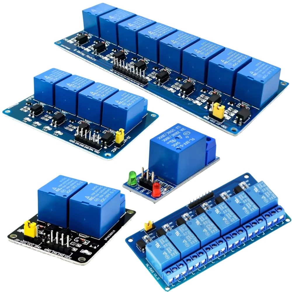 DC 5V  1 2 4 6 8 way relay module for arduino 1 2 4 6 8 channel relay module with optocoupler High and Low Level Trigger