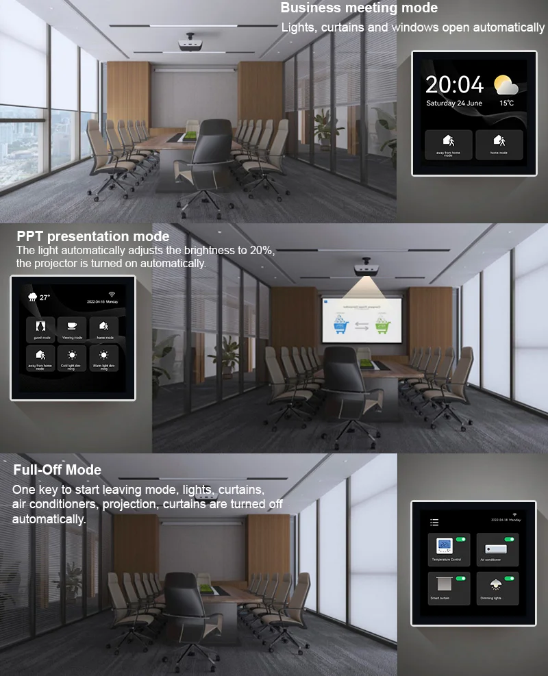 T8E 4 Inch Zigbee Gateway Tuya Smart Home Central Control Panel Alexa Voice Control Function WiFi Ethernet 10A
