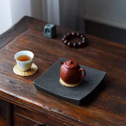 Stone Tea Tray Teapot Decoration Plate Water Storage Natural Volcanics Antique Kungfu Board Teaware Home Table Office Accessorie