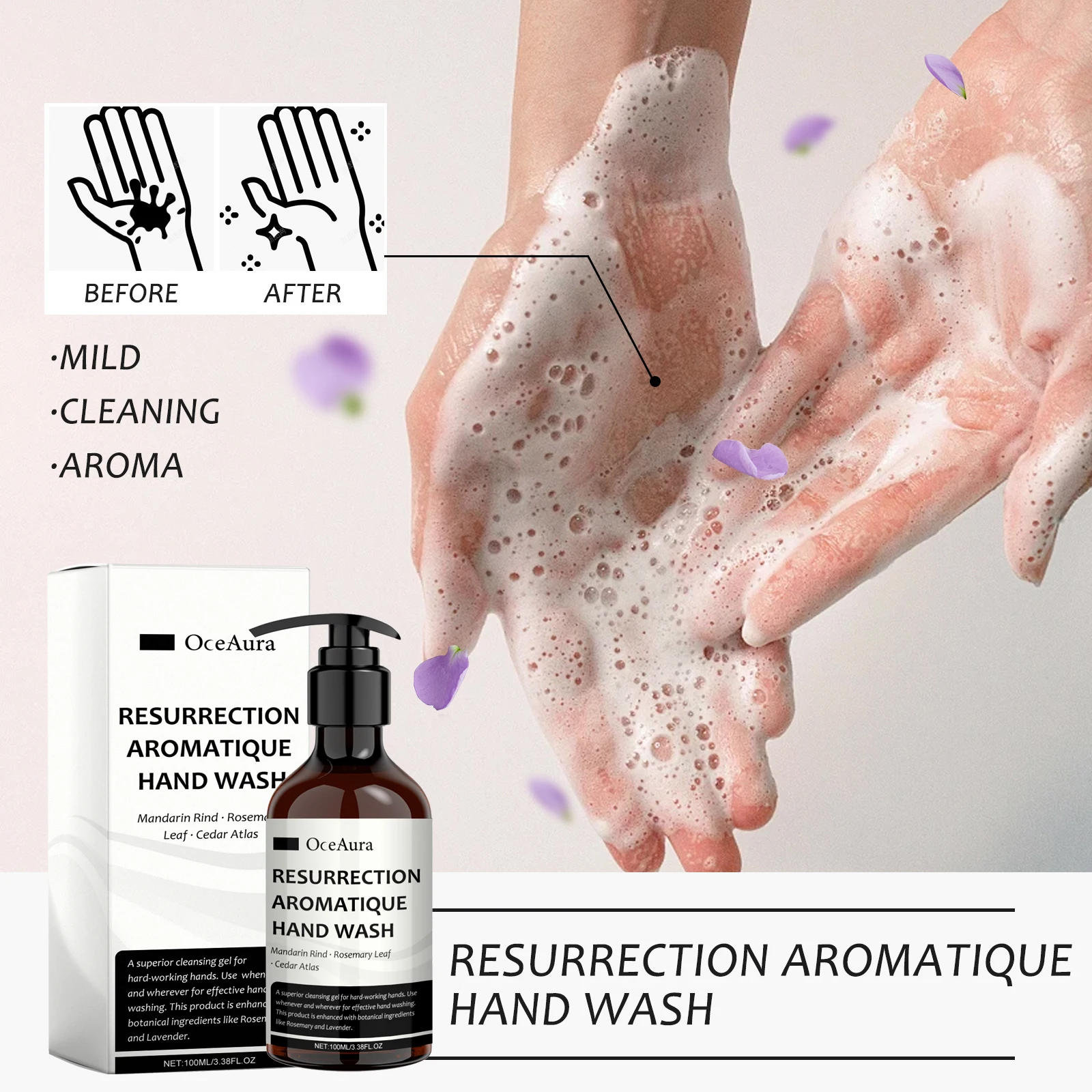 100ml Fragrant Deodorant Hand Sanitizer Perfumed Fragrance Deep Hand Cleansing Gentle hand sanitizer Deodorizing odor