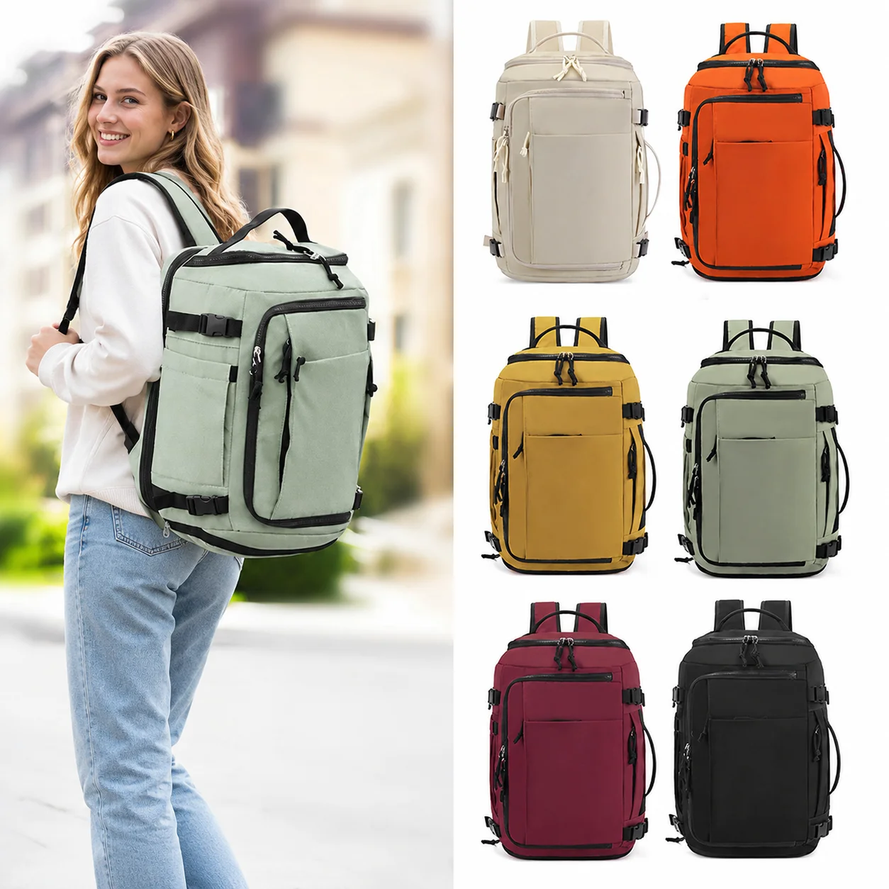 Travel Backpack Men Women Waterproof Laptop Backpack Expandable Large Capacity Gym Bag with Shoe Compartment Sports Carry On Bag