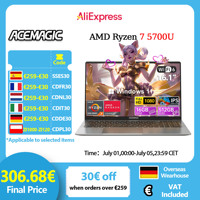 ACEMAGIC Gaming Notebook AMD Ryzen 7 5700U(Beat i7-1265U)Backlit Laptop Keyboard RAM 16GB NVME SSD 512GB 16.1\