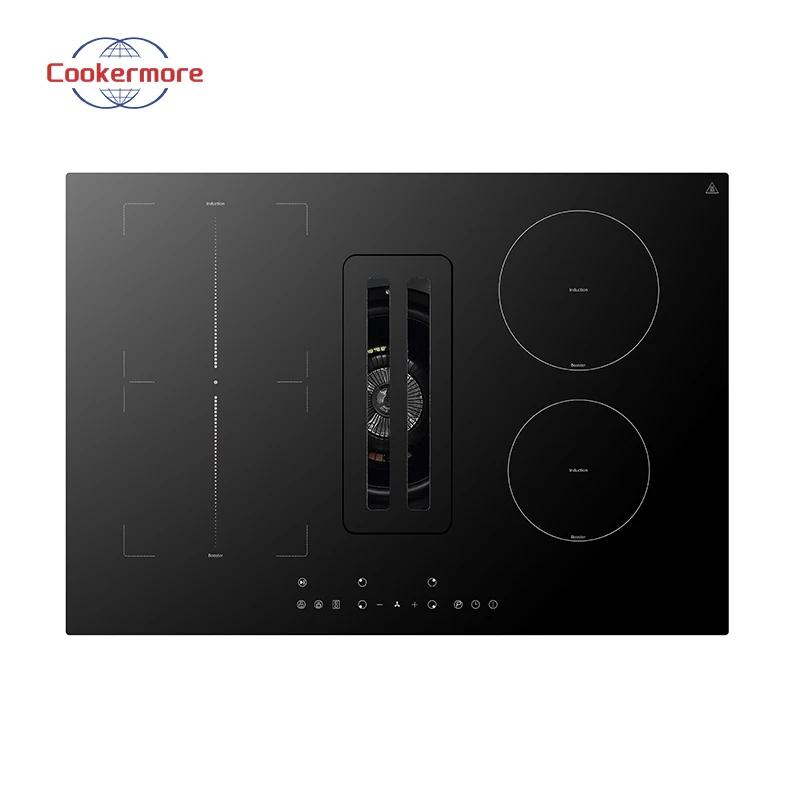 Embedded Airsuction & Induction Cooktop Space Saving Powerful Suction and Invisible Installation Low Noise Range Hood