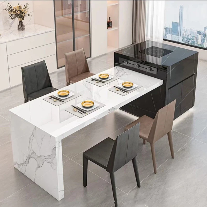 Kitchen Island Black Dining Table Heating Pad Modern Extending Dining Table Space Saving Side Mesas De Jantar Furniture Home