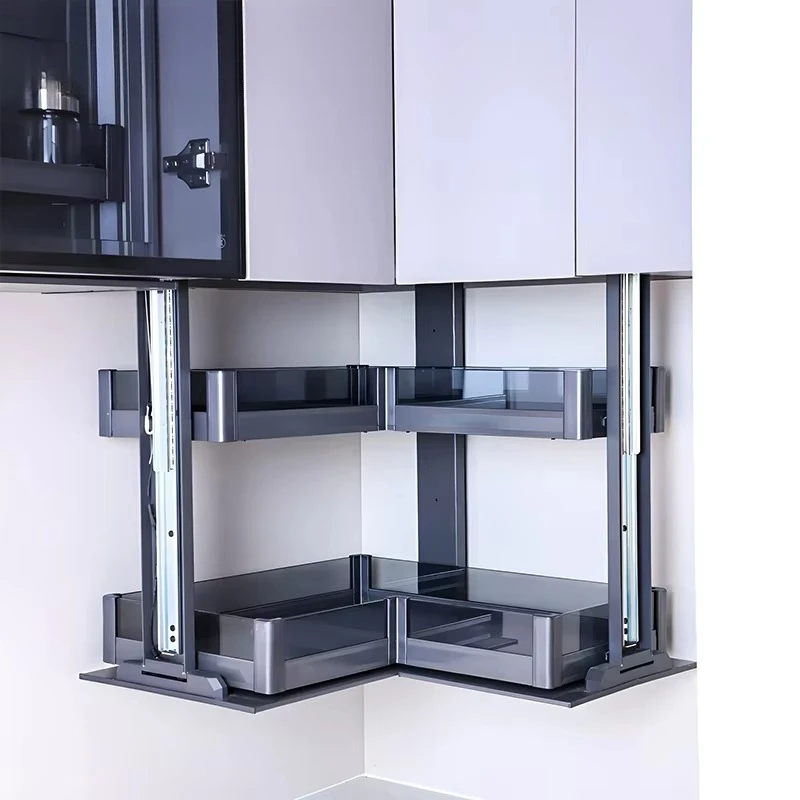 

New Furniture Hardware Aluminum Intelligent Lifting System Wall Cabinet Electric Kitchen Storage Drop Basket