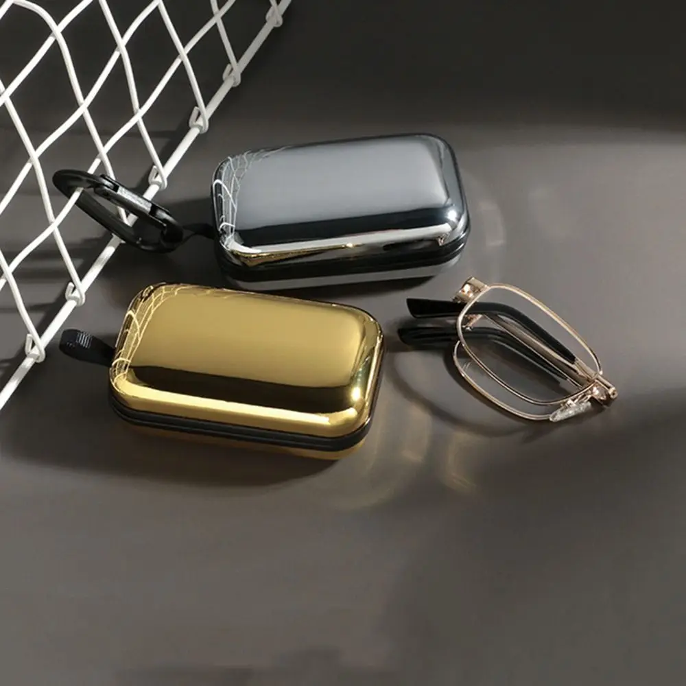 Portable Eyeglass Case Stainless Steel Pressure Resistant Sunglasses Organizer Protective Velvet Inner Presbyopic Storage Case