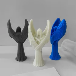 3D Angel Silicone Mold DIY Aroma Candle Plaster Epoxy Resin Ornaments Mould Angel with Wings Statue Crafts Molds