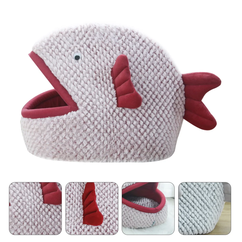 

Fish Shaped Pet Bed Lovely House Cat Beds Tent Nest Sleeping Cloth Cartoon Dog Kennel